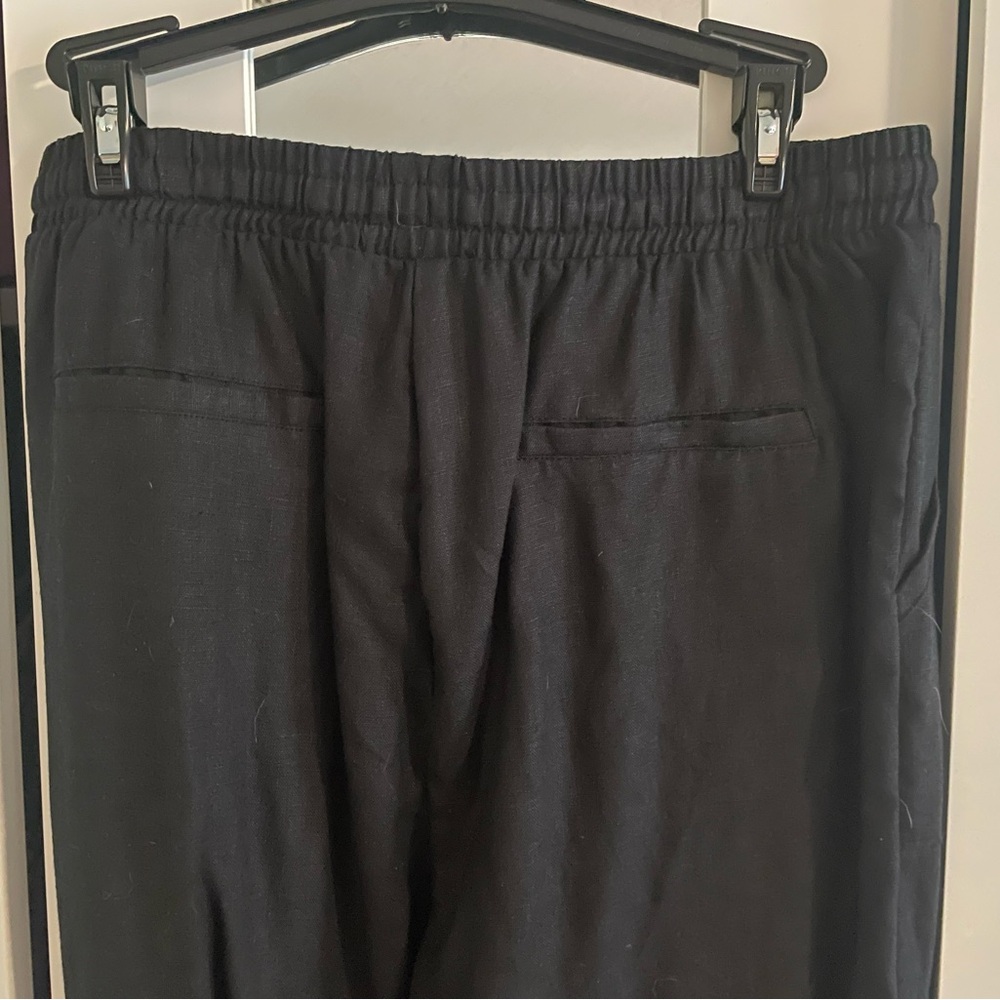 Joie Black Linen Pants Sz. L - Picture 6 of 9